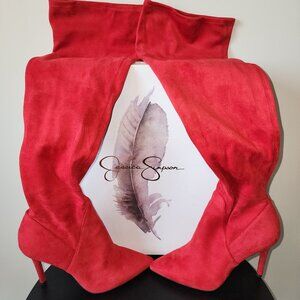 Size 9 Jessica Simpson Women Richest Red Over the Knee Boots